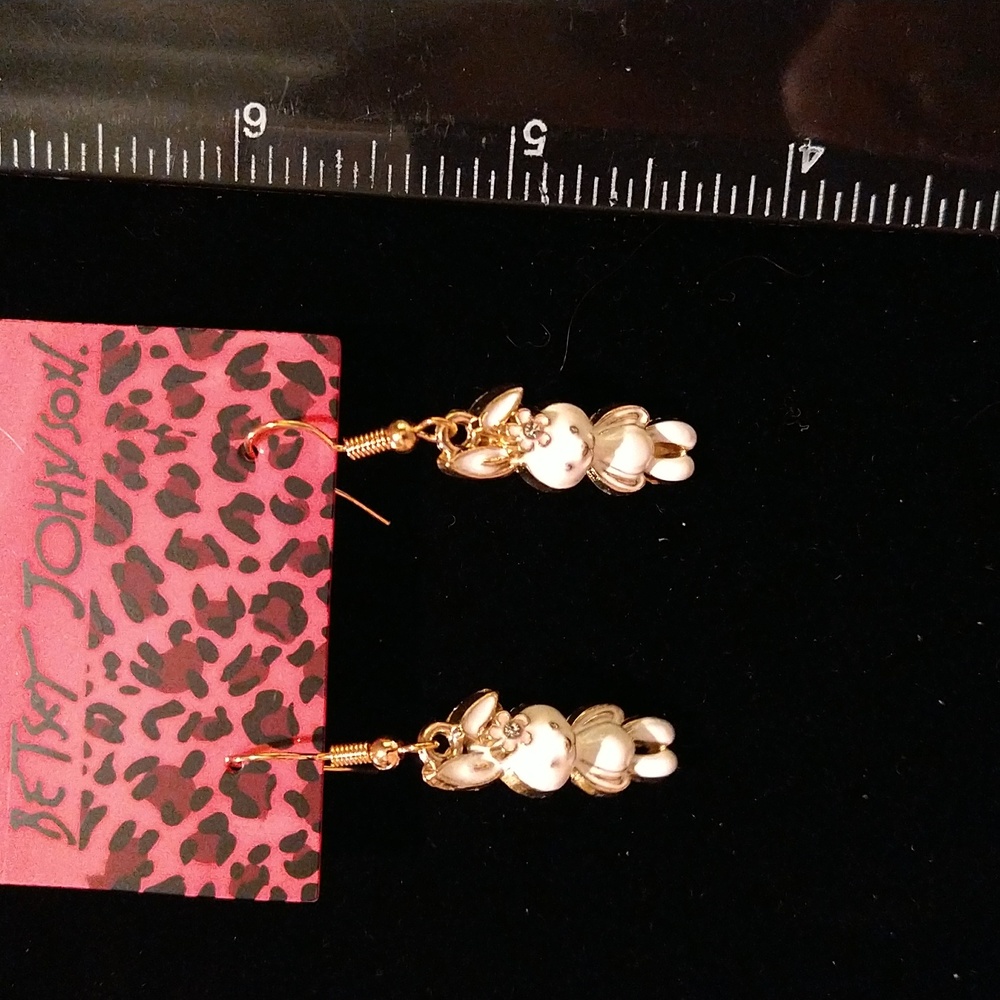 Dangle White Bunny Earrings
